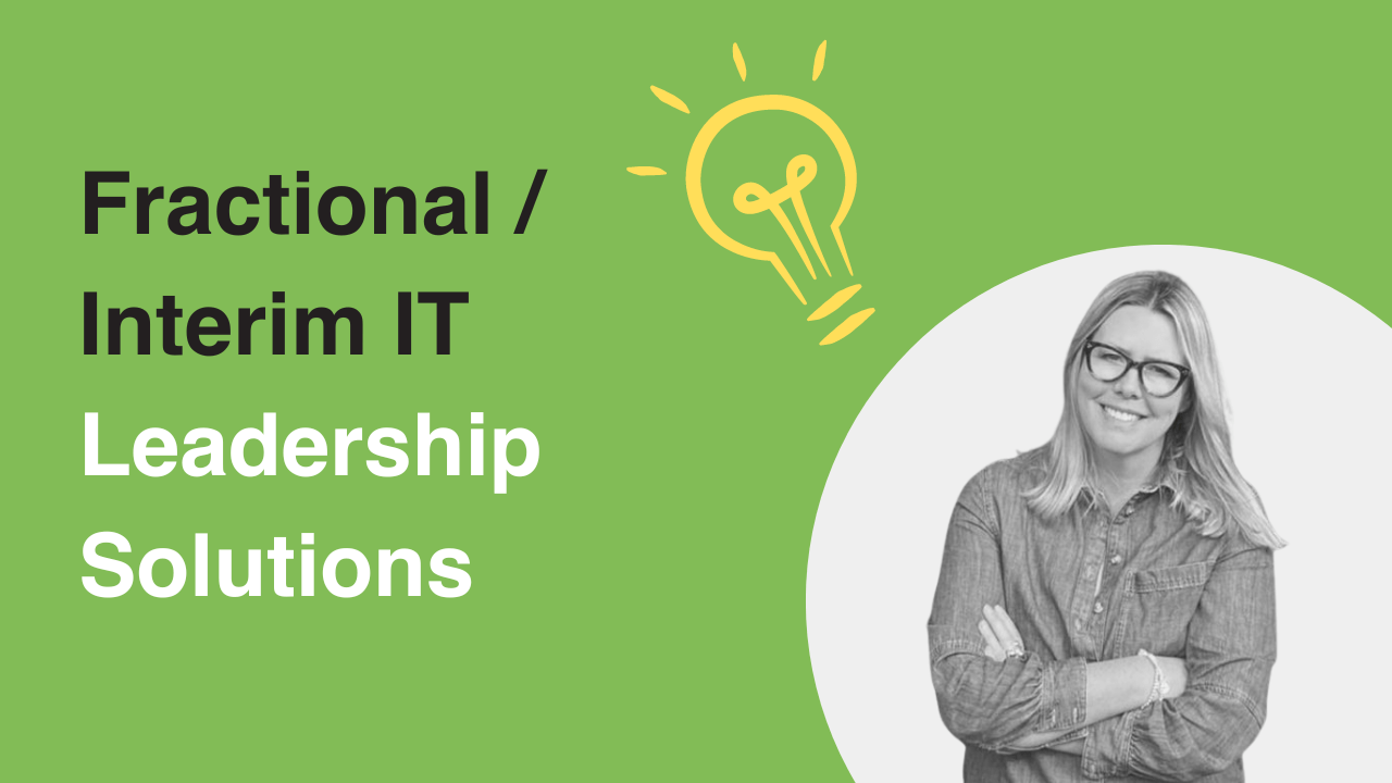 Vicky Heard, Managing Director at Greenfield IT Recruitment. Article title, Fractional / Interim IT Leadership Solutions.