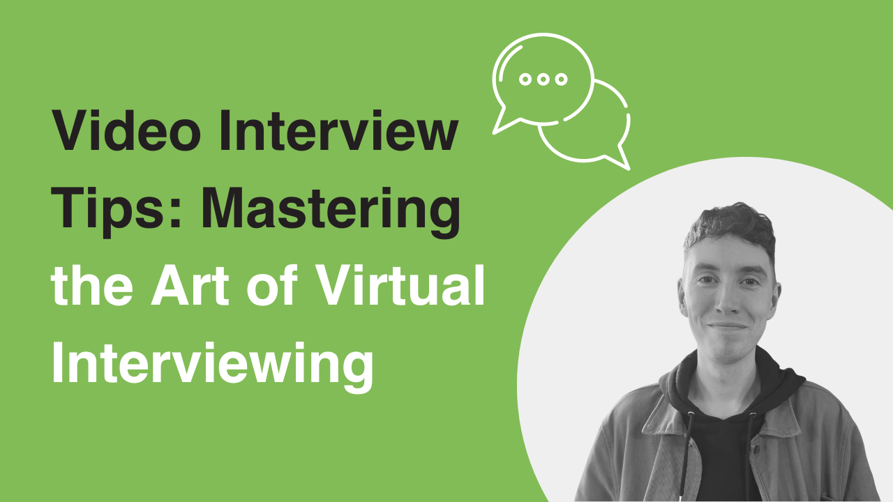 Recruitment Consultant Jack George next to blog title; "Video Interview Tips Mastering the Art of Virtual Interviewing"
